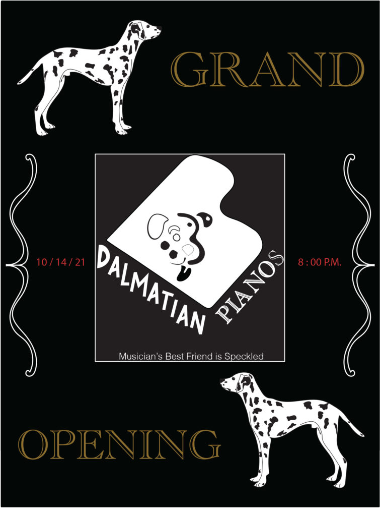 Dalmatian Pianos Poster resize